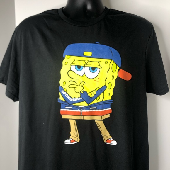 Spongebob Hip Hop Black Tee Tshirt Mens 